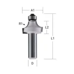 Радиусов фрезер MAKITA D=28.6мм L=57.3мм I=14.5мм R=7.9мм S=8мм Z=2 - Image 2